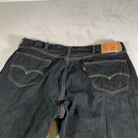 Levis 501 Jeans Mens 46x34(46x32) Black Button Fly Straight Denim 100% Cotton - Picture 12 of 13